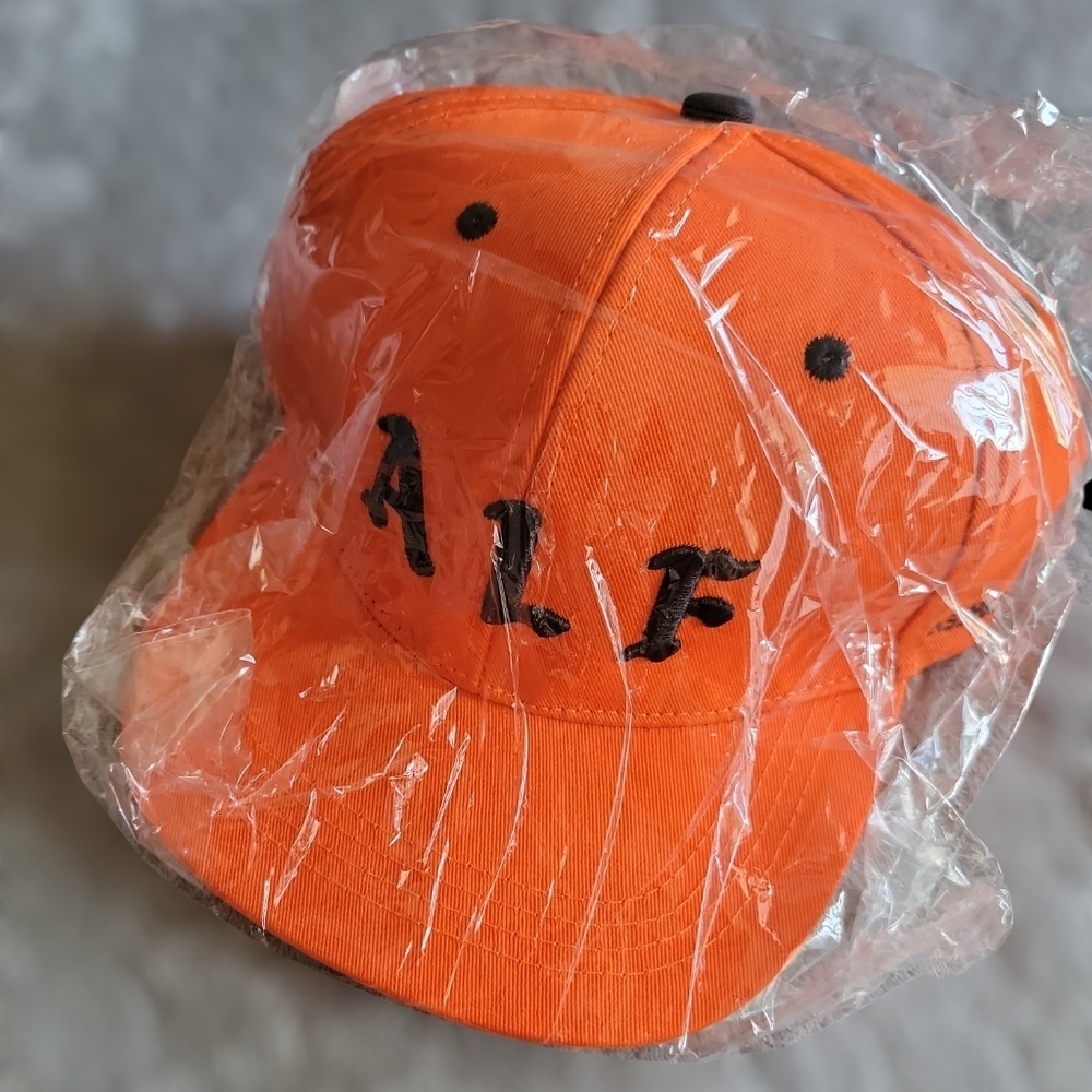 NEW Black ALF Logo Bright Orange 6 Panel Snapback Hat Cap Assholes Live Forever